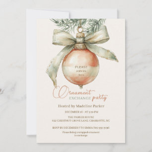 Vintage-Blush-Schmuck-Weihnachts-Tauschparty Einladung