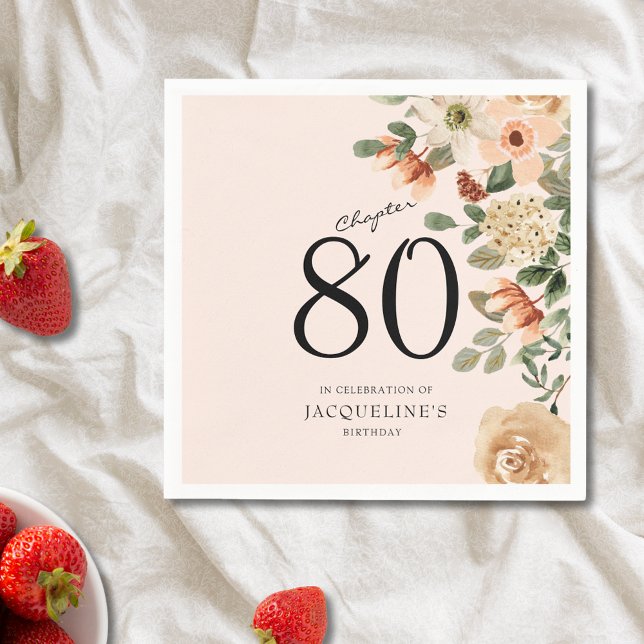Vintage Blüte am 80. Geburtstag Serviette (Discover how our elegant personalized 80th Birthday Vintage Floral Napkins can transform your party)