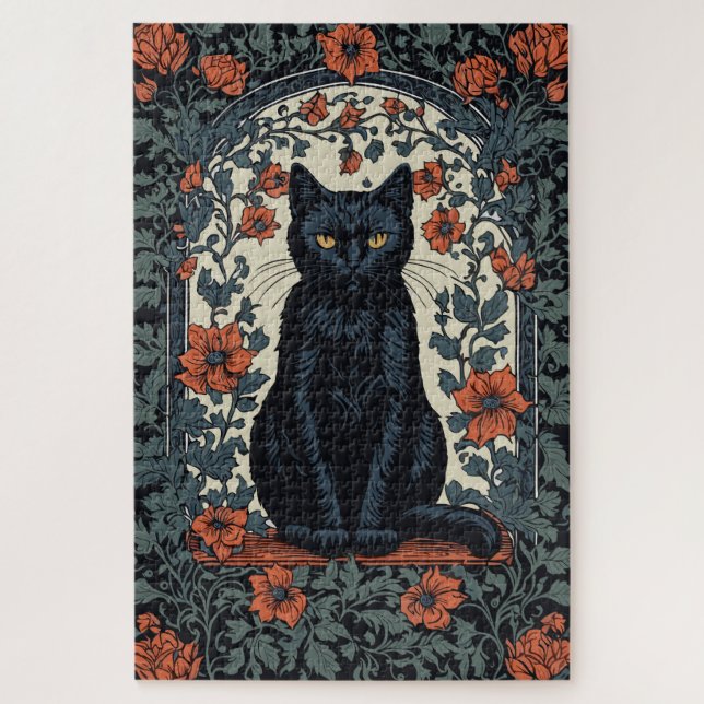 Vintage Blüte der schwarzen Katze (Vertikal)