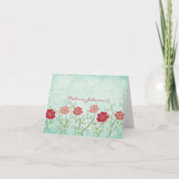 Vintage Blüten und Blätter Personalisiert Notecard
