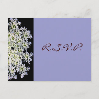 Vintage Blütenblüte lila Hochzeit rsvp Einladungspostkarte
