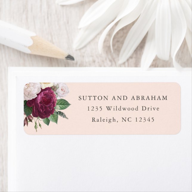 Vintage Blütenblüte Rücksendeadresse (Insitu)