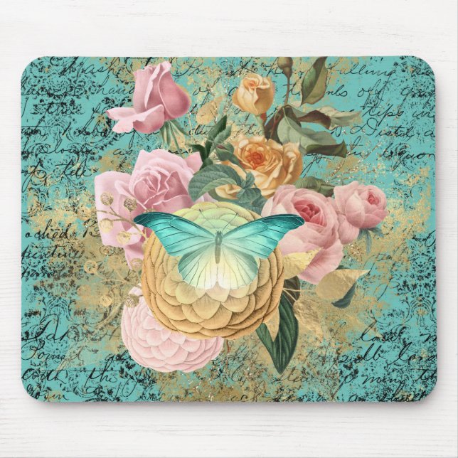 Vintage BlütenBouquet Mousepad (Vorne)