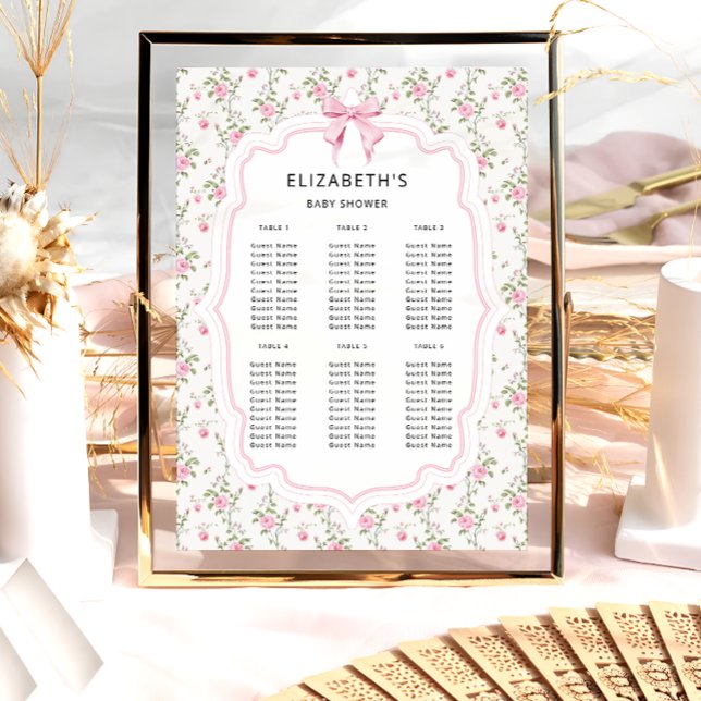 Vintage Blütendusche mit rosa Bow Poster (Von Creator hochgeladen)