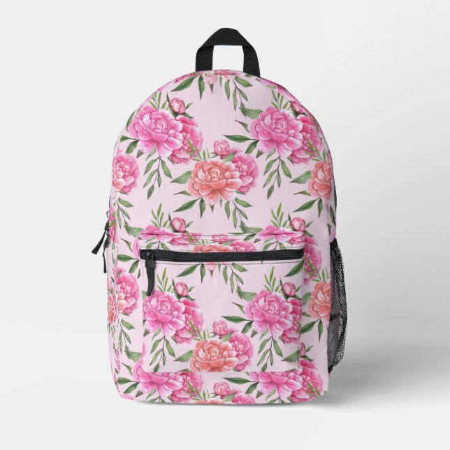 Vintage Blütenperle Bedruckter Rucksack (Vorderseite)