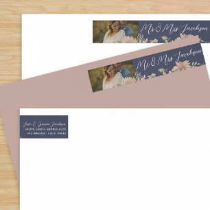 Vintage Blütenpink- und Navy-Blue-Hochzeit