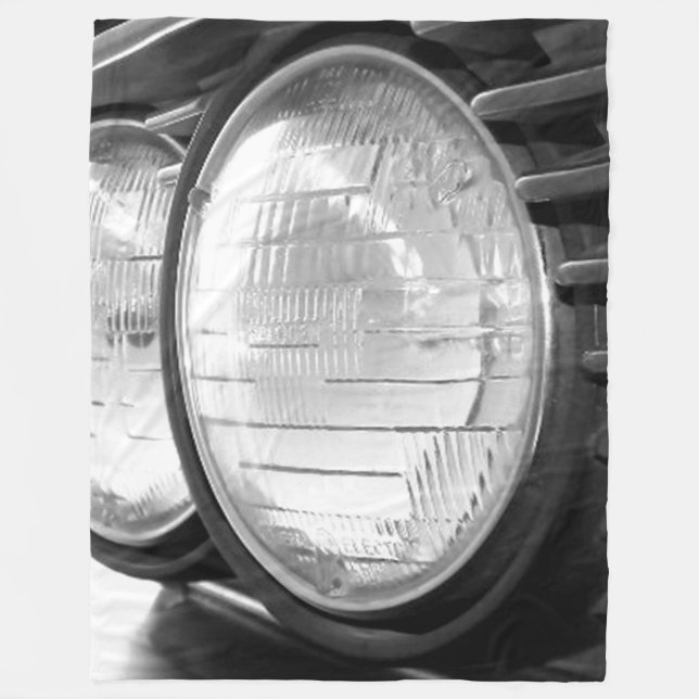 Vintage BMW-Scheinwerfer Fleecedecke (Vorderseite)