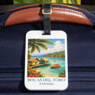 Vintage Bocas del Toro Panama Reise Tropisch Gepäckanhänger