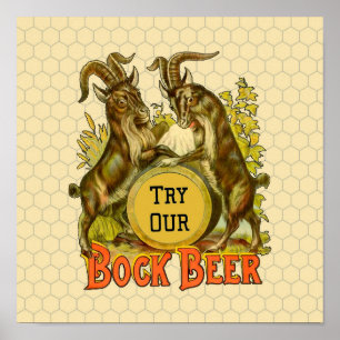 Vintage-Bockbierposter: Antike Ziegen-Saloon-Bar Poster