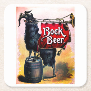 Vintage-Bockbierposter Rechteckiger Pappuntersetzer