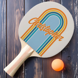 Vintage Bogen Retro Regenbogen mit Namen Tischtennis Schläger