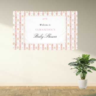 Vintage-Bogen Rosa Florales Babyshower-Willkommens Banner