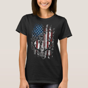 Vintage-Bogenjagd US-amerikanische Flagge Patrioti T-Shirt