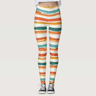 Vintage Bohemische Wasserfarbe Streifen (1) Leggings