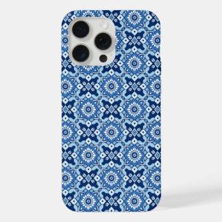 Vintage Boho Blaues Blumenmuster iPhone 15 Pro Max Hülle