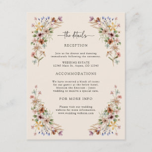 Vintage Boho-Blumendetails Begleitkarte