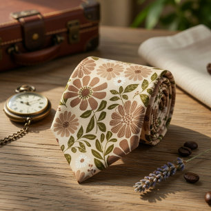 Vintage Boho Blumenmuster Krawatte