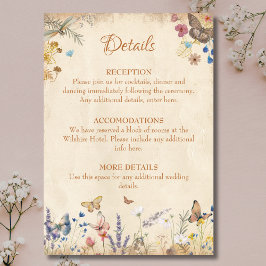 Vintage Boho Butterfly Garden Einschließungskarte Begleitkarte