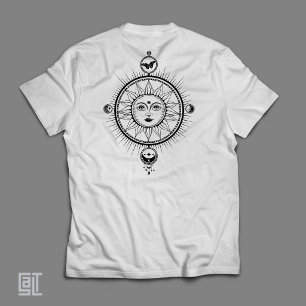 Vintage Boho Chic Mystischer Himmelskörper Sonne K T-Shirt