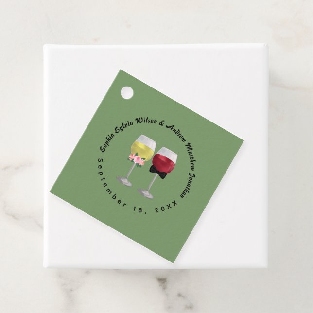 Vintage Boho Couple-Weinbrücke und Groom Wedding Geschenkanhänger (Beispiel)