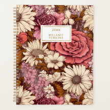 Vintage Boho Floral Rosa Creme Wildblumen