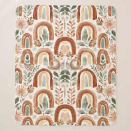 Vintage Boho Regenbogen  Sherpadecke