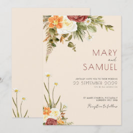 Vintage Boho Rustique Floral Faire-part de mariage