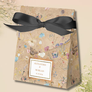Vintage Boho Schmetterlingsgarten-Hochzeit Geschenkschachtel