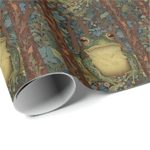 Vintage Boho-Wald-Frosch Geschenkpapier