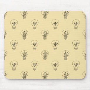 Vintage-Boho zartgelbe Blumen-Glühbirnen Mousepad