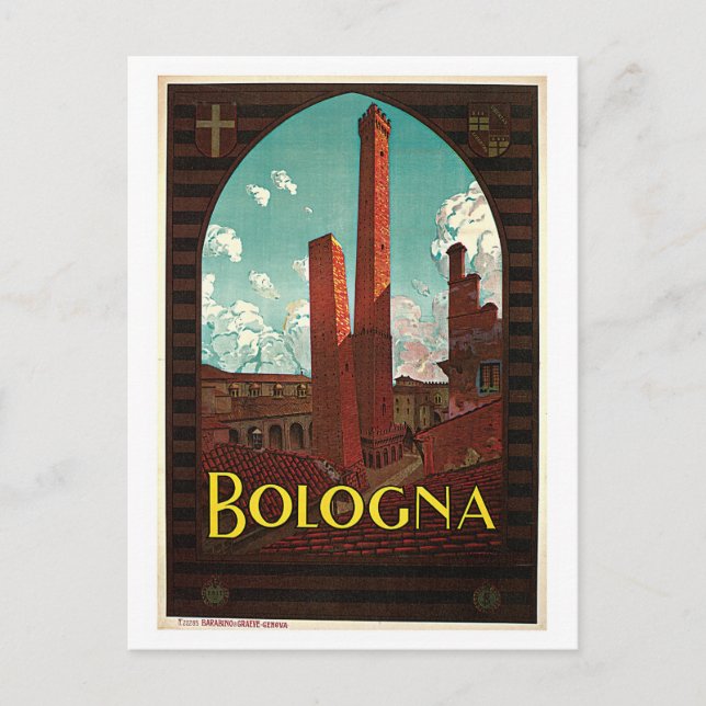 Vintage Bolognazwanziger jahre italienische Postkarte (Vorderseite)