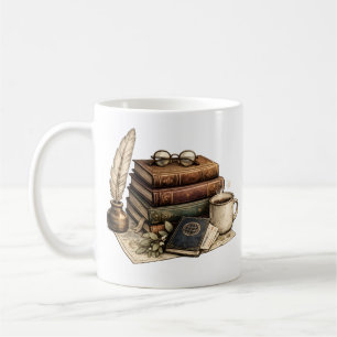 Vintage Books & Cozy Reading Nook Kaffeetasse