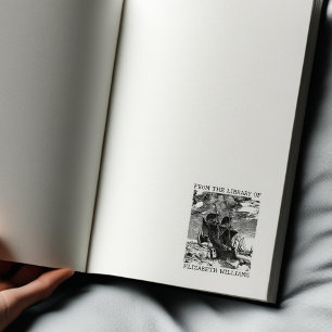 Vintage-Boot individuell Von der Bibliothek von Gummistempel