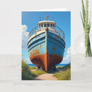Vintage-Boot Vatertagskarte Karte
