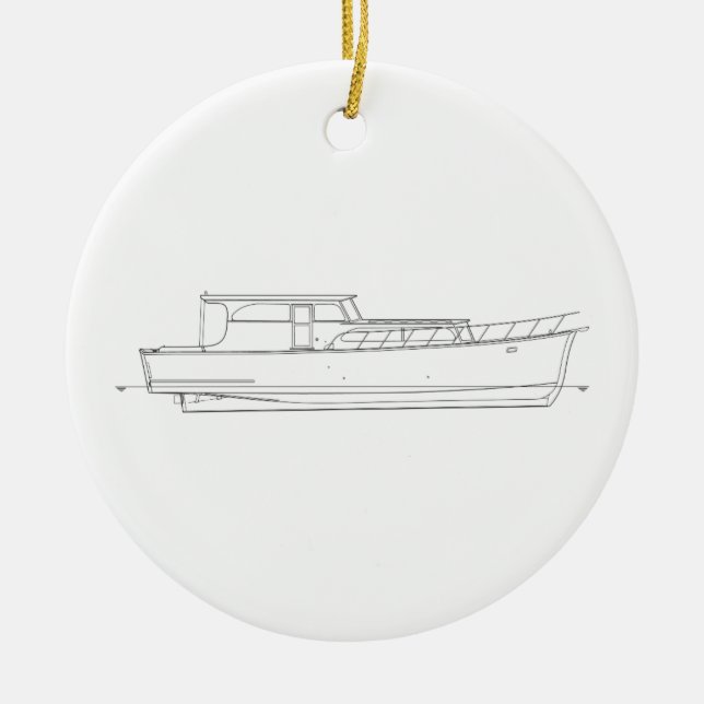 Vintage Boote - Kreuzfahrtschiff aus Holz Keramik Ornament (Vorne)