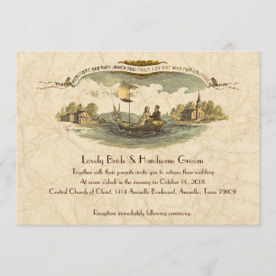 Vintage Boots-Liebhaber, die Einladung Wedding