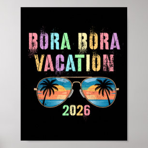 Vintage Bora Bora Urlaub 2026 Urlaub Schwimmen Rei Poster