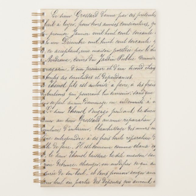 Vintage Bordeaux Jardin manuscrit (Devant)