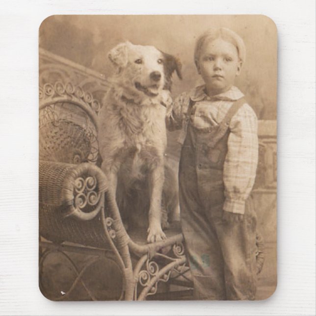 Vintage Border Collie Mauspad (Vorne)