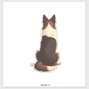 Vintage Border Collie von hinten Hund-Illustration Aufkleber