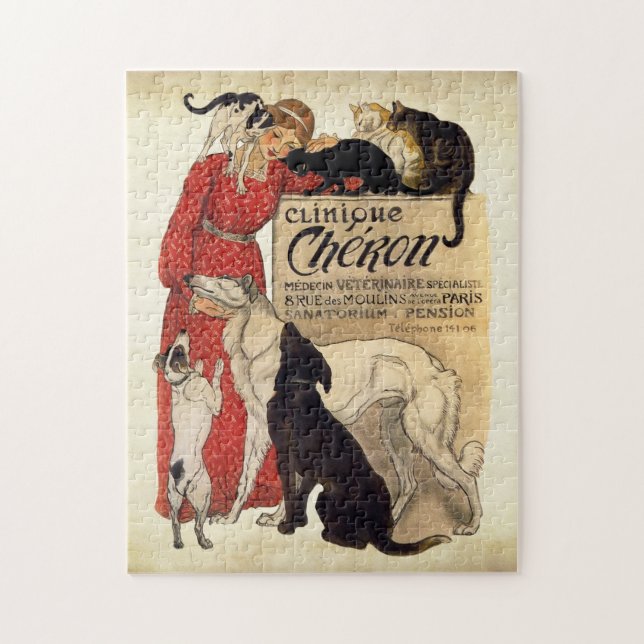 Vintage Borzoi Kunstpuzzle (Vertikal)