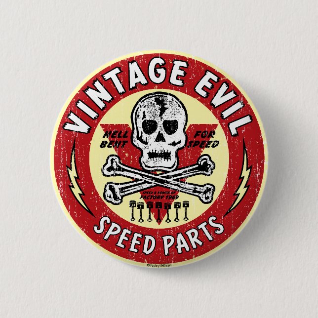 Vintage Böse Nase Art 001 Button (Vorderseite)