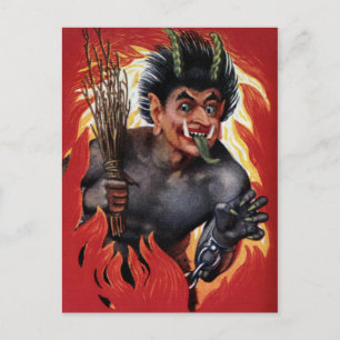 Vintage Böser Krampus Postkarte
