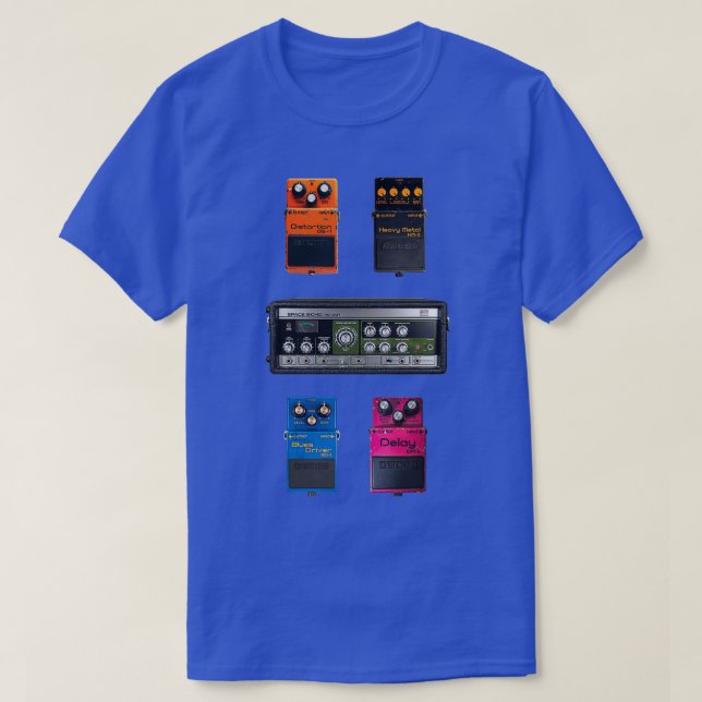 Vintage Boss Guitar Pedals Set T-Shirt (Design vorne)