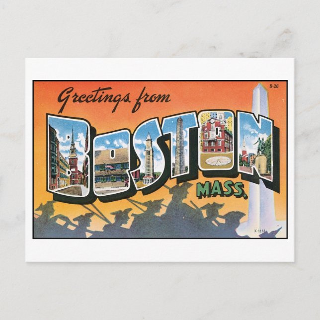 Vintage Boston, carte postale MA (Devant)