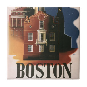 Vintage Boston, Massachusetts Paul Revere's Ride Fliese