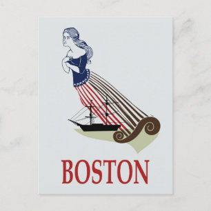 Vintage Boston Massachusetts Retro-Reise Postkarte