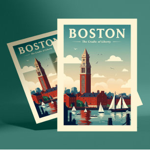 Vintage Boston Postkarte