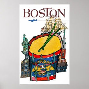 Vintage Boston-Reise Poster