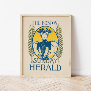Vintage Boston Sunday Herald Poster